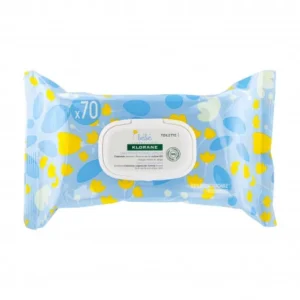 lingettes nettoyantes douces au calendula pour bébé - klorane - 70 unités