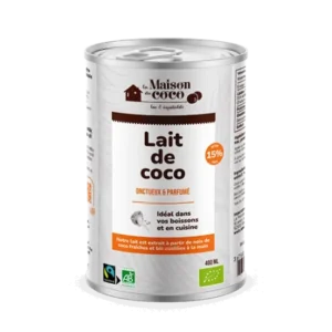lait de coco bio 15% - 400ml - savoureux et équitable