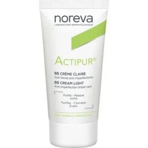 bb crème actipur claire noreva - 30 ml, purifie et unifie la peau à tendance acnéique