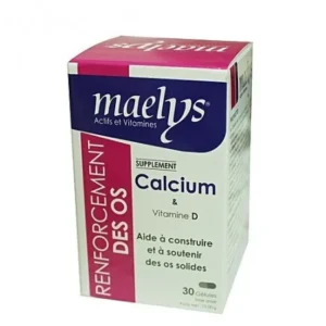 calcium & vitamine d maelys - 30 gélules pour ossature et prévention de l'ostéoporose