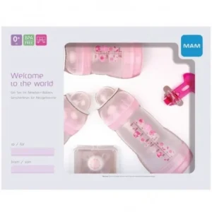 biberon anti-colique mam coffret welcome to the world rose - ensemble complet pour nouveau-nés