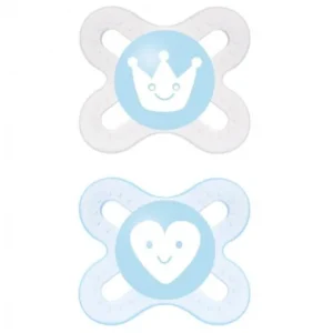 sucette nouveau-né 0-2 mois bleu mam sucette start – tétine silicone douce et étui stérilisé