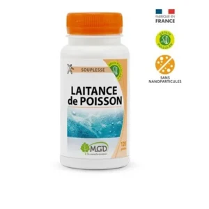 mgd laitance de poisson 120 gélules - complément nutritionnel riche en acides aminés et vitamines b
