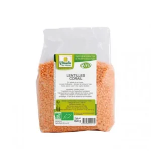 lentilles corail moulin des moines 500g - lentilles corail bio pour salades et soupes