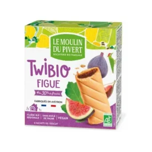 twibio figue biscuit by moulin du pivert – organic fig-filled snack 150g