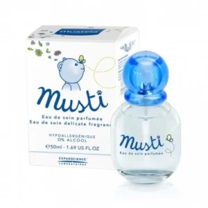 mustela musti eau de soin parfumée pour bébé 50ml - parfum doux et hydratant