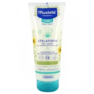 gel lavant stelatopia mustela 200ml - douceur et protection pour la peau de bébé