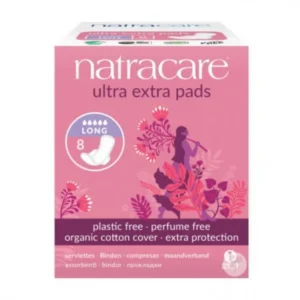 serviettes ultra extra longues natracare – 8 unités biodégradables et ultra absorbantes