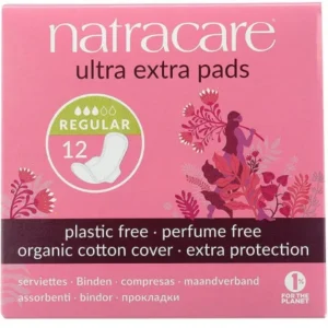 serviettes hygiéniques ultra extra normal natracare - sachets biodégradables 12 unités