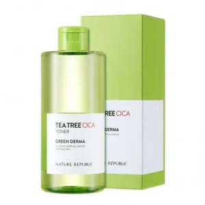 tea tree toner for acne-prone skin - nature republic green derma tea tree cica toner 300ml