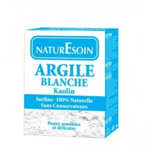 argile blanche nature soin 100g - purifiante et cicatrisante pour peau sensible