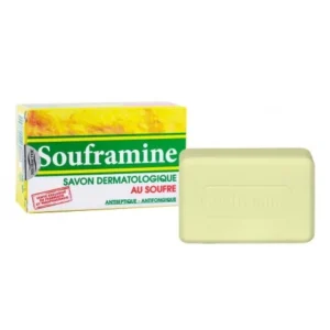 savon dermatologique souframine 90g - savon extra-doux au soufre pour peaux grasses et sensibles