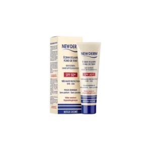 crème solaire spf50 newderm ecran beige doré - protection uv anti-âge