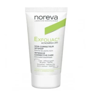 noreva exfoliac acnomega 200 soin kérato-actif pour peaux à imperfections modérées à sévères – 30ml