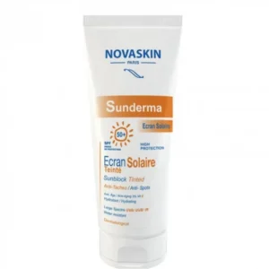 crã¨me solaire teintã©e novaskin sunderma spf 50 - protection anti-ã¢ge et triple action