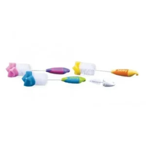 biberon goupillon avec éponge pour biberons et tétines nûby™ - nettoyage facile 2 en 1