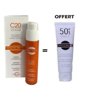 sérum à la vitamine c photowhite c20 – anti-âge et anti-taches 30ml + crème solaire anti-imperfections offerte
