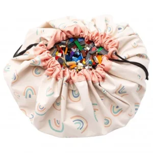 play&go sac de rangement de jouets et tapis de jeux play & go arc en ciel