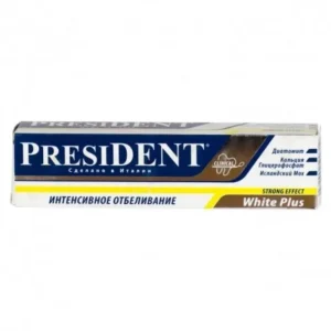 dentifrice blanc président white plus 30 ml – blanchiment intense et protection avancée