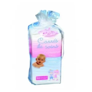 carrés de soins non-tissés pour bébé prince et princesse lili - pack de 100