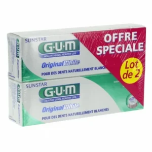 dentifrice whitening original gum - protection émail & fraîcheur longue durée - 75 ml promotion