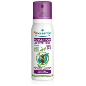 spray répulsif poux naturel puressentiel - protection efficace jusqu'à 24 heures - 75 ml