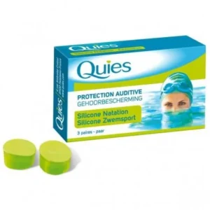 protections auditives silicone quies pour natation adulte - lot de 3 paires