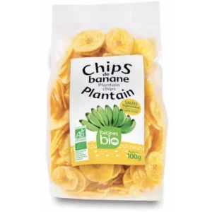 racines bio chips de banane plantain salees 100g