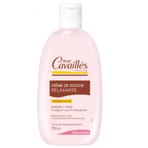 crème de douche rogé cavaillès beurre d'amande et rose 750 ml – soin nourrissant pour peaux sensibles