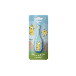 brosse à dents bébé ergonomique sagyène lama bleu 0-2 ans