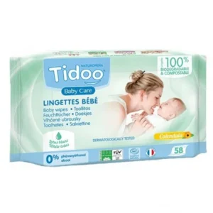 tidoo lingettes compostables au calendula et parfum naturel x58