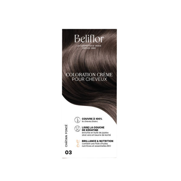 beliflor coloration n°03 chatain fonce