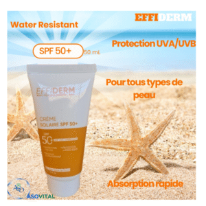 effiderm creme solaire spf50+ 50ml