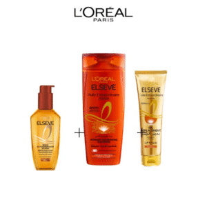 elseve routine extraordinaire oil jojoba  huile 100ml+shampooing 200ml+oil remplacemant125ml