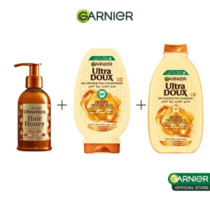 garnier routine ultra doux shampooing 200ml+serum 120ml+apres-shampooing 200ml