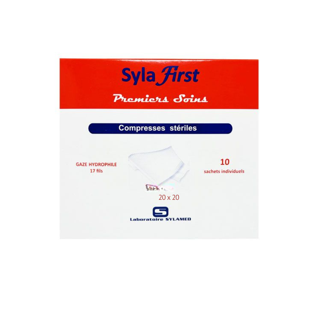Sylafirst Compress Sterilies 20×20 Boite de 10 Pieces 1 sylafirst compress sterilies 20×20 boite de 10 pieces
