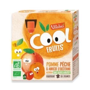 vitabio cool fruits pomme peche abricot 4 x 90g