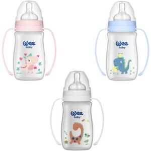 weebaby biberon large avec poignees 0-6 mois 250ml 138-f