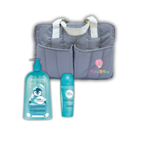 abcderm gel moussant 1l + shampooing 200ml = sac bébé offert